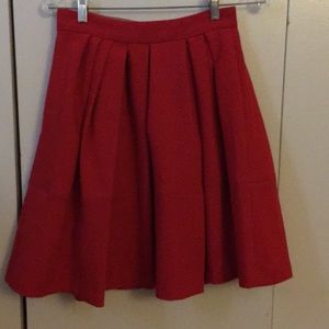 Banana Republic red skirt with pleats